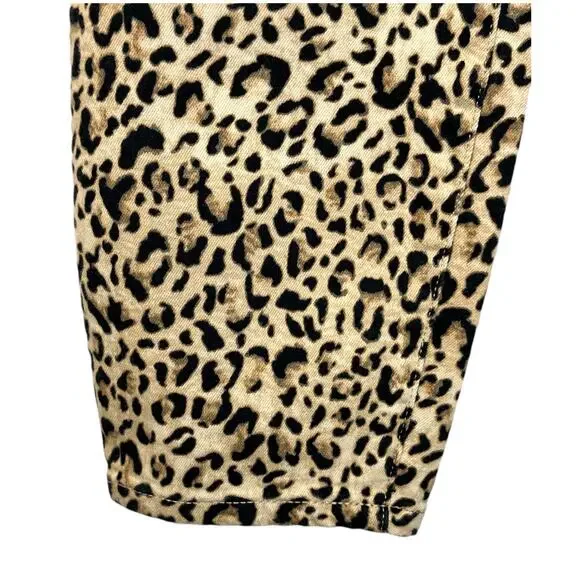 Wonderly Women's Size 14 Mid Rise Skinny Ankle Leopard Print Jeans - Picture 7 of 11